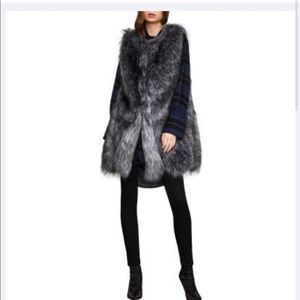 Bcbgmaxazria boho faux fur vest